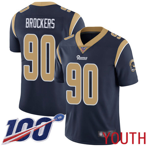 Los Angeles Rams Limited Navy Blue Youth Michael Brockers Home Jersey NFL Football #90 100th Season Vapor Untouchable->women nfl jersey->Women Jersey